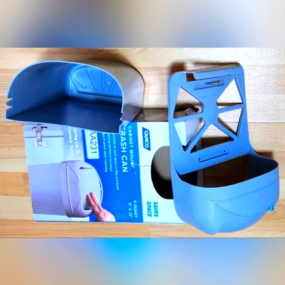 Camco 5 Quart Tight Space Cabinet-Mount Trash Can - Picture 3 of 6